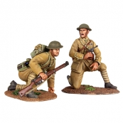23073 - "Move Up" - 1916-17 British Infantry Officer Kneeling and Infantry Preparing to Spring Up